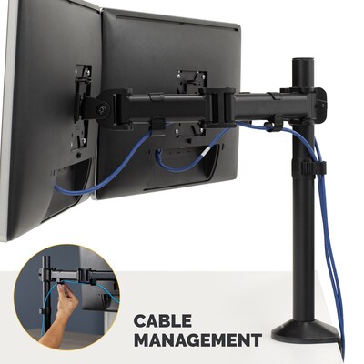 Fellowes Reflex Dual Adjustable Monitor Arm, Up to 27", Black (8502601)