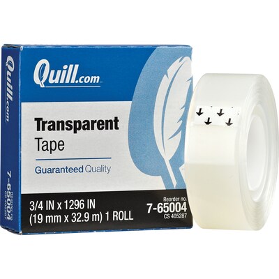 Quill Brand® Transparent Tape,  3/4" x 36 yds., 144 Rolls (765004CS)