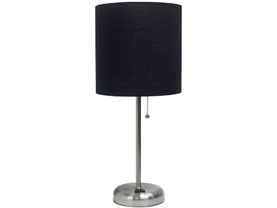 Creekwood Home Oslo Incandescent Table Lamp, Brushed Steel/Blue (CWT-2009-BK)