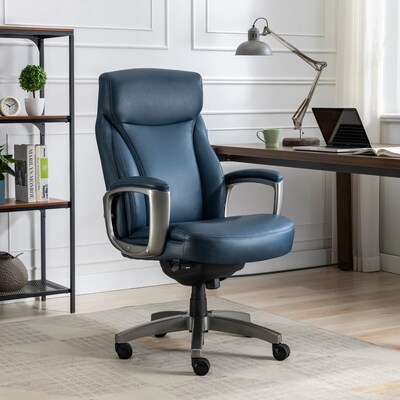 La-Z-Boy Leather Executive Chair, Blue (51447)