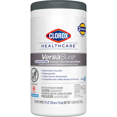 Clorox Healthcare VersaSure Disinfecting Wipes, 150/Canister (31758)