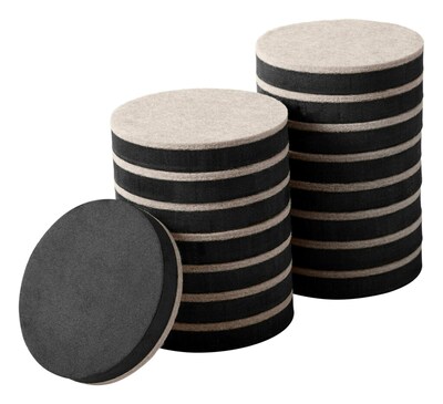 Scotch Furniture Sliders, Black/Beige, 16/Pack (SP674-NA)