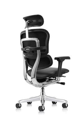 Eurotech Ergohuman Gen2 High Back Leather Office Chair w/ Headrest, Black (LE9ERG-GEN2)