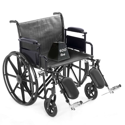 ProHeal Bariatric 26 Wheelchair, Removable Desk Arms & Elevating Leg Rests, 500 lb. Capacity, Nylon