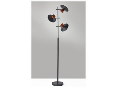 Adesso Elmore 67" Metal/Wood Floor Lamp with Round Shades (5182-01)