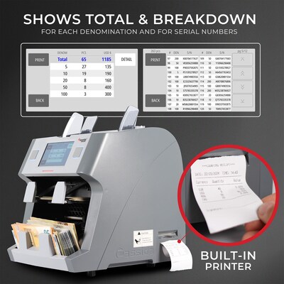 Cassida 9900R V2 2-Pocket Bill Counter, Gray