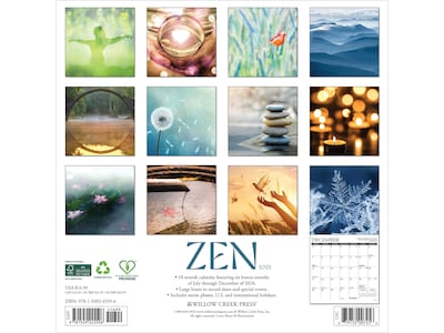 2025 Willow Creek Zen 12 x 12 Monthly Wall Calendar (45596)