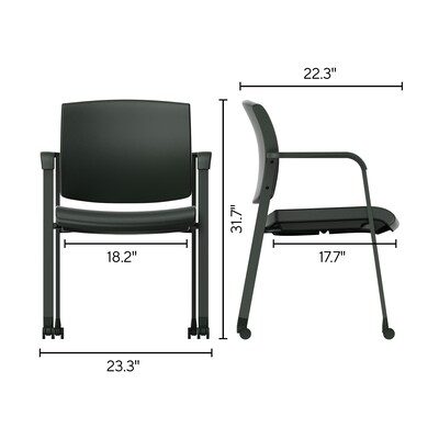 Workplace2.0 Health™ Esler Polyurethane Guest Chair, Black (WP62576)