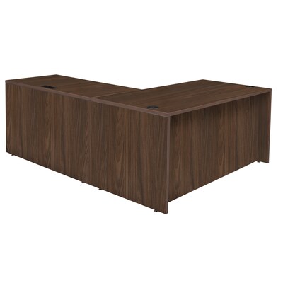 Regency Legacy 66 x 77 in. L Desk with Single Full Pedestal Drawer Unit, Neo Walnut (LLDSPF663047NW)