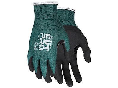MCR Safety Cut Pro Hypermax Fiber/Nitrile Work Gloves, Medium, A2 Cut Level, Green/Black, Pair (96782M)
