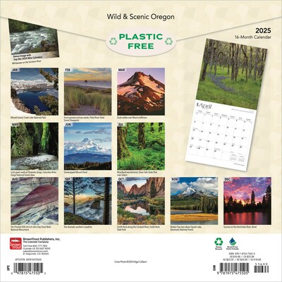 2025 BrownTrout Oregon Wild & Scenic 12 x 12 Monthly  Wall Calendar (9781975475505)