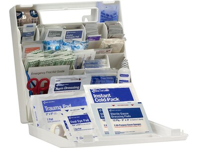 First Aid Only Plastic First Aid Kit, ANSI 2021 Class A, 50 People, 184 Pieces (91329)