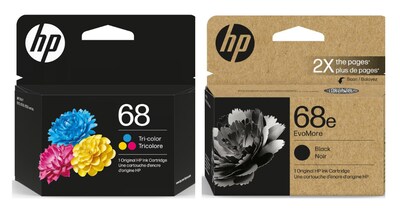 HP 68e Black High Yield and Cyan/Magenta/Yellow Standard Yield Ink Cartridge, 2/Pack