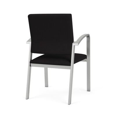 Lesro Newport Fabric Guest Chair, Open House Black/Silver (NP1101.SSV-01OHBK)