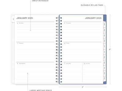 2025 Blue Sky Lindley 5" x 8" Weekly & Monthly Planner, Plastic Cover, Multicolor (101579-25)