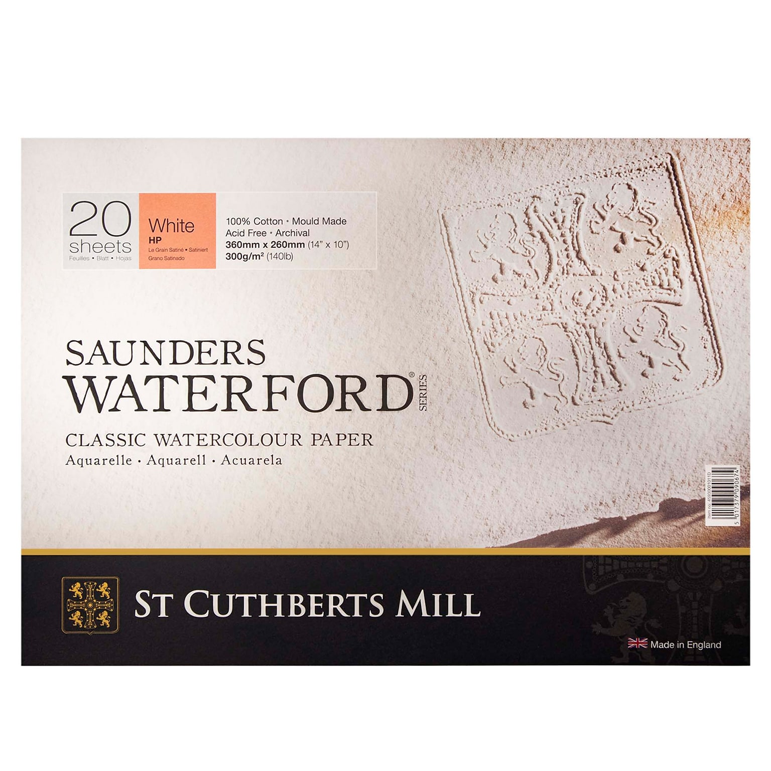 St Cuthberts Mill Saunders Waterford 10 x 14 Watercolor Sketch Pad, 20 Sheets/Pad (STCT45930001011D)