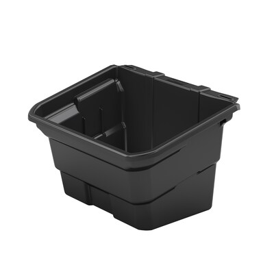 Suncast Commercial Cleaning Cart Waste Bin, Black Polypropylene, 4 gal. Capacity (BIN17102)