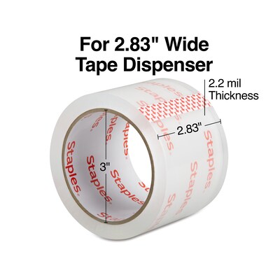 Staples Lightweight Moving & Storage Packing Tape , 2.83" x 54.6 yds., Clear, 6/Rolls (52204)