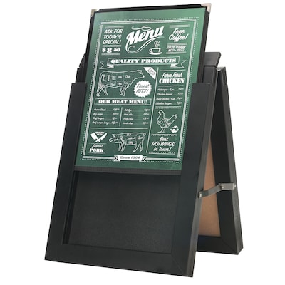 Excello Global Products Tabletop Chalkboard and Menu Holder, Black/Green (EGP-MENU-AFRAME)