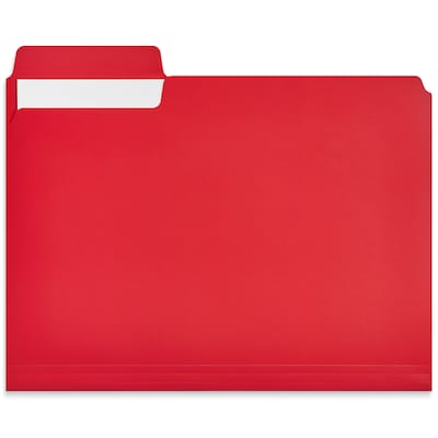 Staples File Folder, 1/3-Cut Tab, Letter Size, Plastic, Assorted Colors, 18/Box (ST62540)