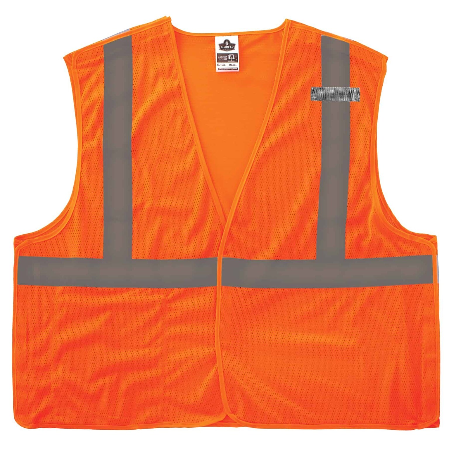 Ergodyne GloWear 8215BA High Visibility Sleeveless Safety Vest, ANSI Class R2, orange, 2XL/3XL (21067)