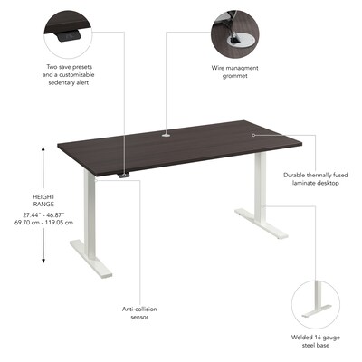 Bush Business Furniture Move 60 Series 60"W Electric Adjustable Standing Desk, Storm Gray (M6S6030SGWK)