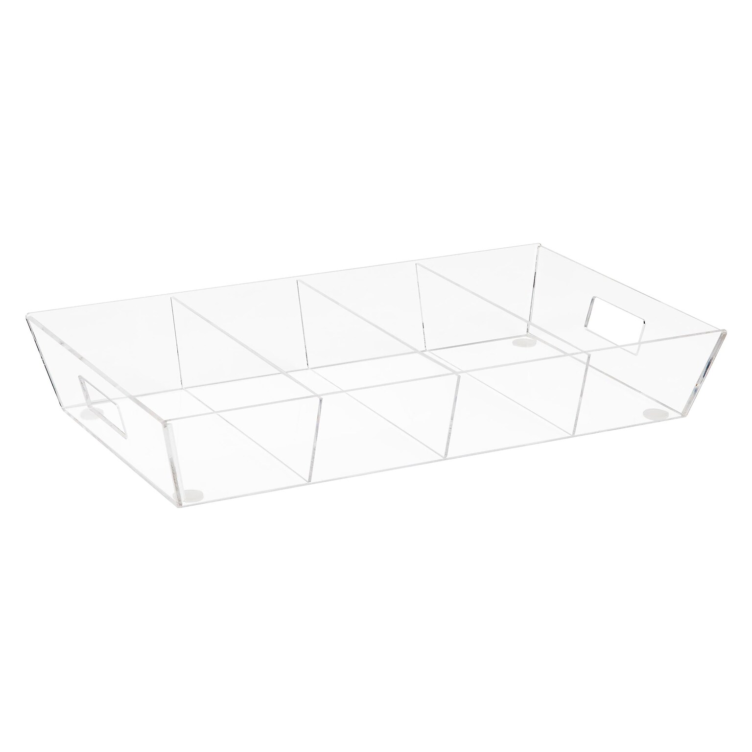 Mind Reader Acrylic 4-Compartment Snack Organizer Tray, Clear (SNACKBEVT-CLR)