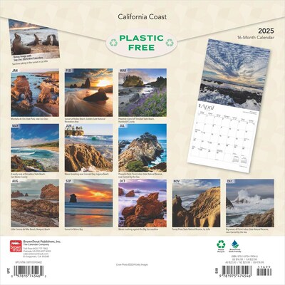 2025 BrownTrout California Coast 12" x 12" Monthly Wall Calendar (9781975474546)