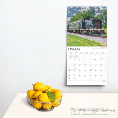 2025 BrownTrout Railroads 12" x 12" Monthly Square Wall Calendar (9781975475604)