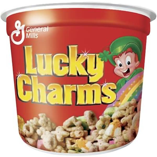 Lucky Charms, Cereal In A Cup, 1.3 oz. Serving Size Cups, 6 Cups/Box |  Quill.com