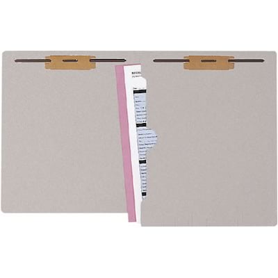 Medical Arts Press® Colored End-Tab Fastener Folders; Full-Pocket with 2 Fasteners, Grey