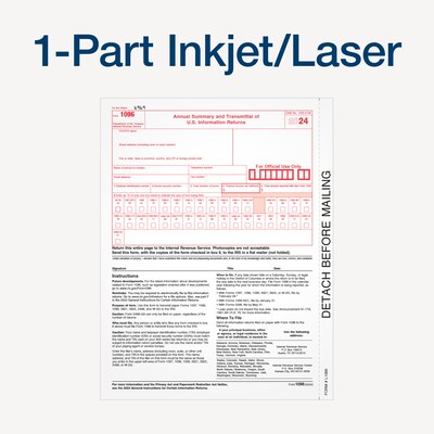 Adams 2024 1096 Summary Tax Form, 10/Pack (STAX1096-24)