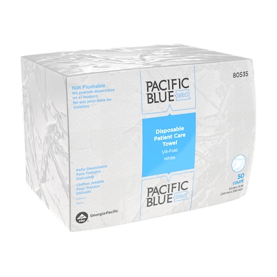 Soft-n-Fresh Patient Care Premium Disposable Wash Cloths, 1/4 Fold, White, 13" x 13", 50/PK (80535)