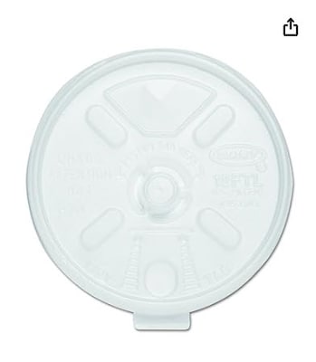 Dart Lift n Lock Plastic Hot Cup Lid, 10-14 oz., Translucent, 100/Sleeve, 10 Sleeves/Carton (DCC12F