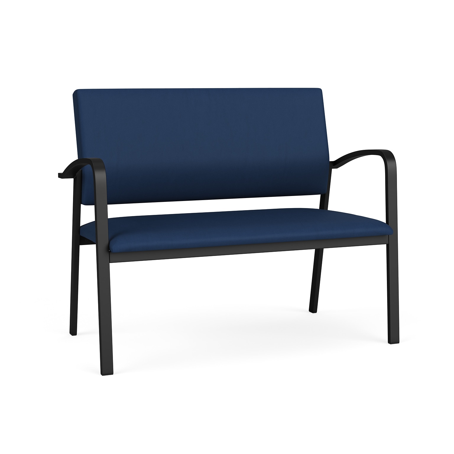 Lesro Newport 43.5W Vinyl Loveseat, Patriot Plus Imperial Blue/Black (NP1501.SBK-01PPIB)