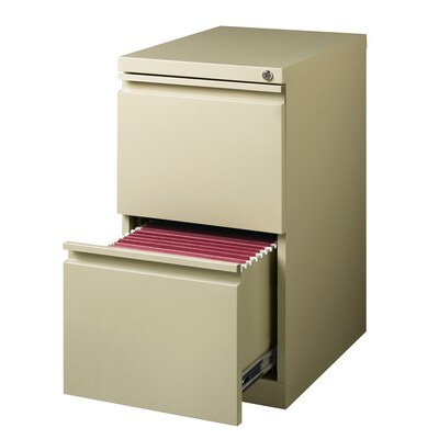 Hirsh 20 Mobile Pedestal File Cabinet, 2 Drawer File-File, Letter Width, Putty (18577)