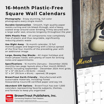 2025 BrownTrout Electric Guitars 12" x 12" Monthly Square Wall Calendar (9781975478360)