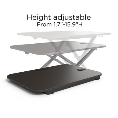 Union & Scale™ FlexFit™ 27W  Manual Rectangular Adjustable Desk Converter, Black (UN45516-CC)