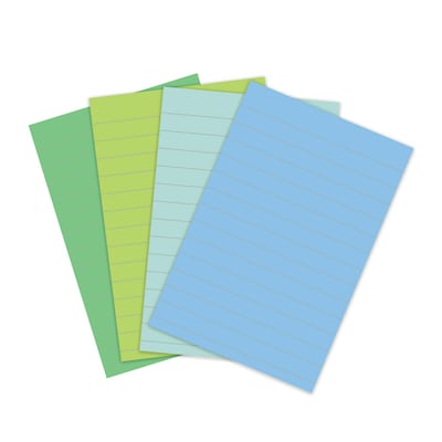 Post-it Recycled Super Sticky Notes, 4 x 6, Oasis Collection, 45 Sheet/Pad, 4 Pads/Pack (4621R-4SS