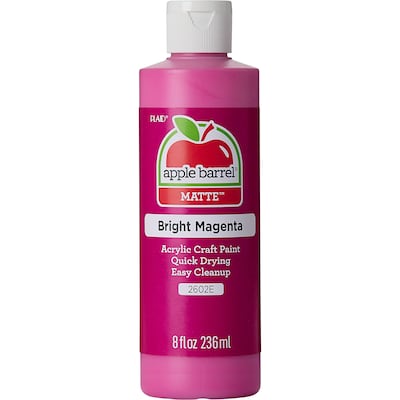 Apple Barrel Acrylic Paint Matte, 8oz., Bright Magenta, 6/Pack (APP2602E-6)