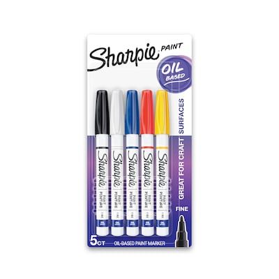 Yellow Sharpie Paint Markers Fine Point Oil Based; One Each of Extra Fine,  Fine, Medium & Bold Point, Tip; Sharpie Paint Markers, Pens
