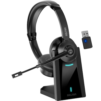 Delton 35X Wireless Noise Canceling Bluetooth Stereo Headset, Auto Pair USB Dongle & Fast Charging D