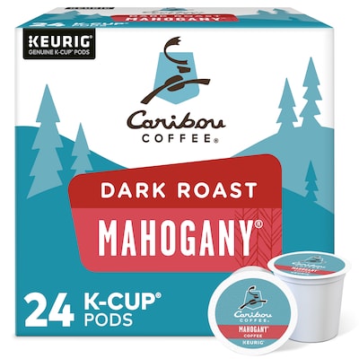 Caribou Mahogany Coffee, Dark Roast, 0.40 oz. Keurig® K-Cup® Pods, 24/Box (6990)
