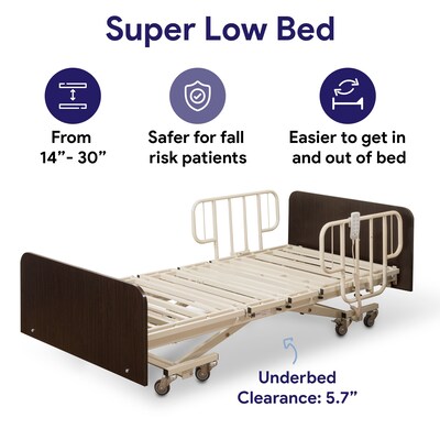 Medacure Electric Bariatric Hospital Bed w/ Built in Scale, 10 Function Hand Pendant, 750 lb., Mahogany (MC-LXBARISMH)