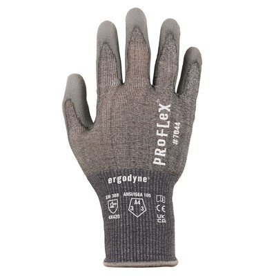 Ergodyne ProFlex 7044 PU Coated Cut-Resistant Gloves, ANSI A4, Gray, Medium, 12 Pair (10483)