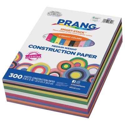 Prang (Formerly SunWorks) Construction Paper, White, 12 x 18, 100 Sheets  & (Formerly SunWorks) Construction Paper, White, 9 x