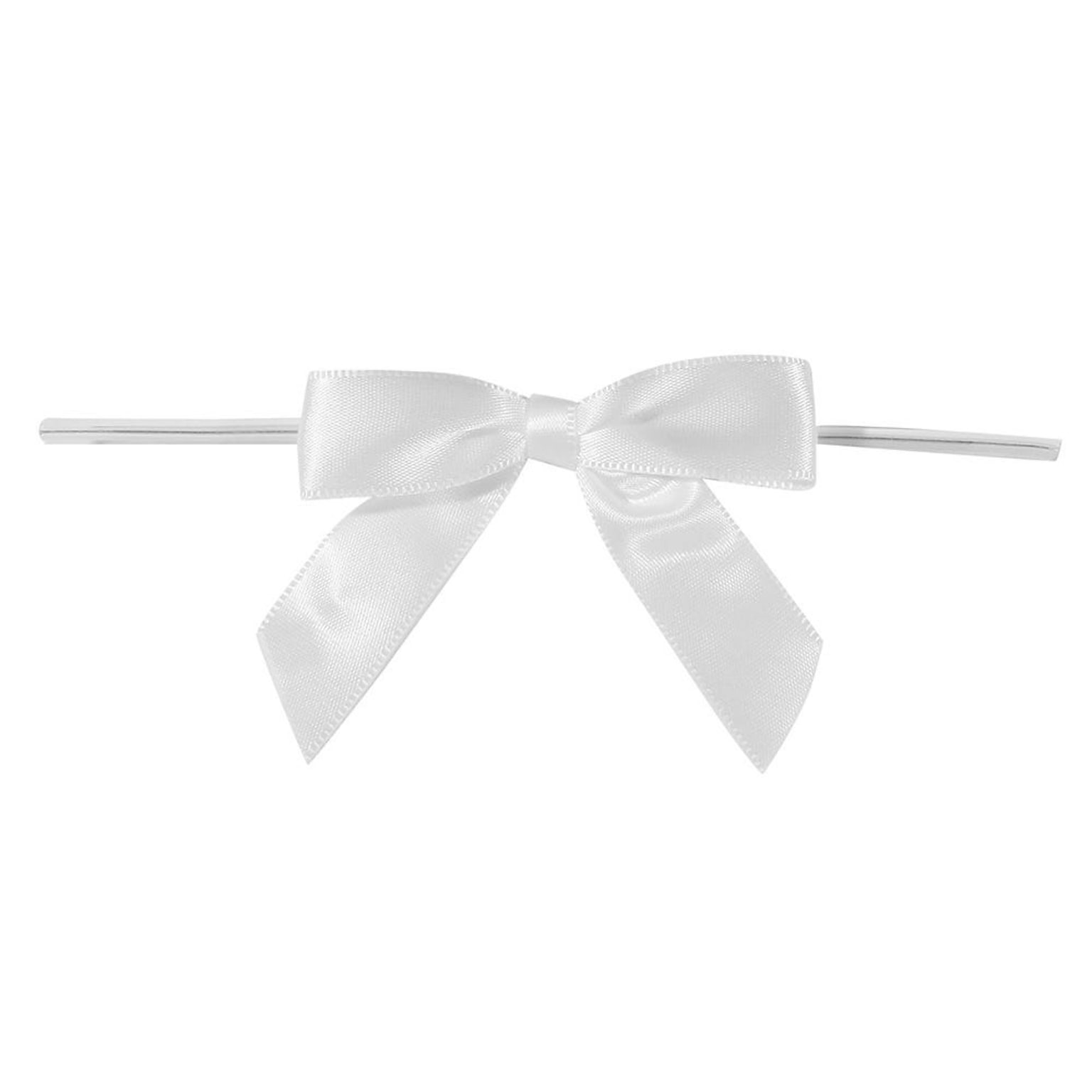 JAM Paper Satin Bows, White, 100/Pack (52640349170)