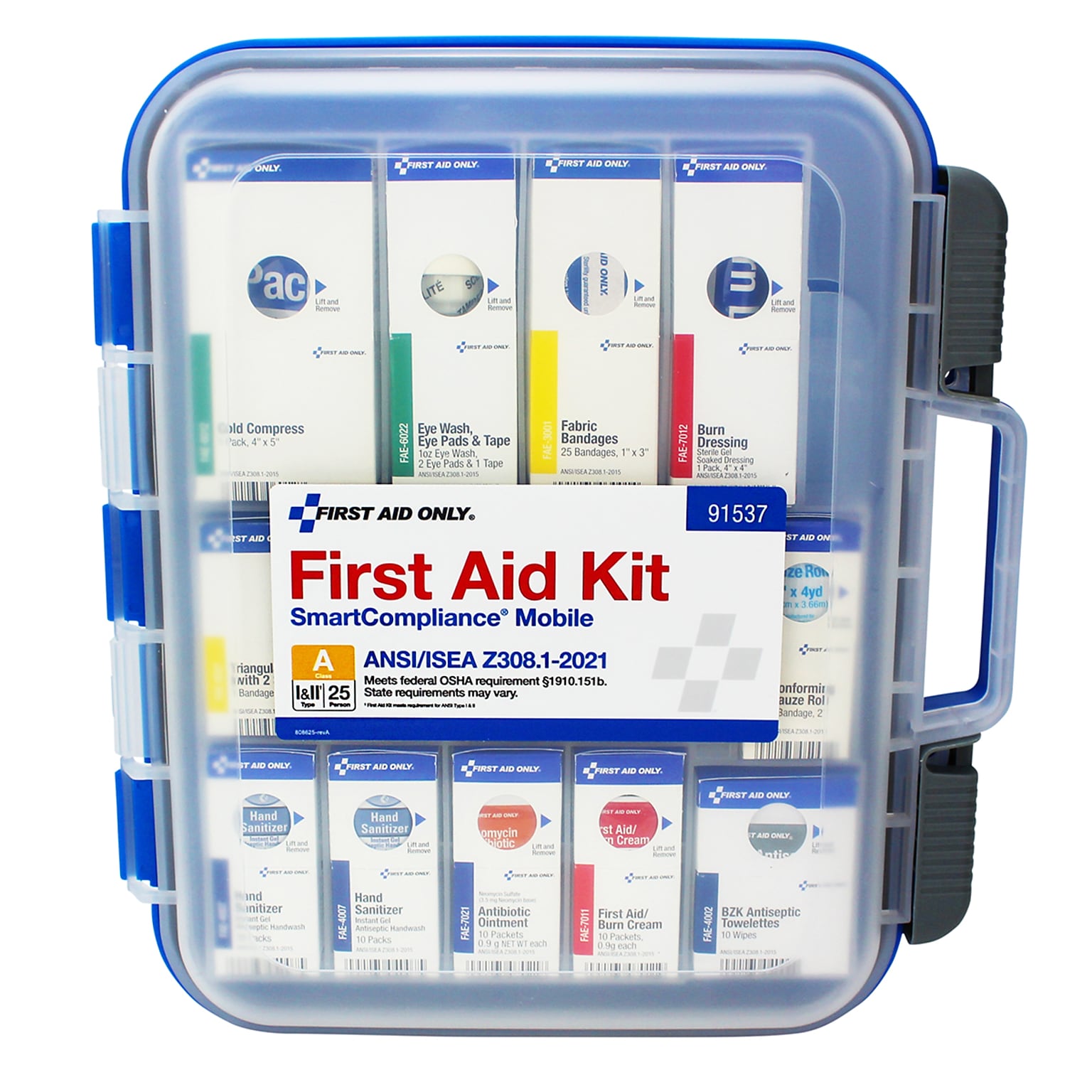 First Aid Only SmartCompliance Plastic First Aid Kit, ANSI Class A, 25 People, 112 Pieces (91537)