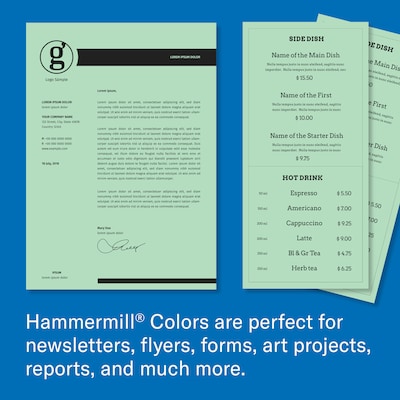 Hammermill Colors 11" x 17", Multipurpose Paper, 20 lbs., Green, 500 Sheets/Ream (102186)