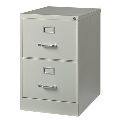 Hirsh 2-Drawer Vertical File Cabinet, Legal Size, Lockable, 28.37"H x 18"W x 25"D, Light Gray (14414)